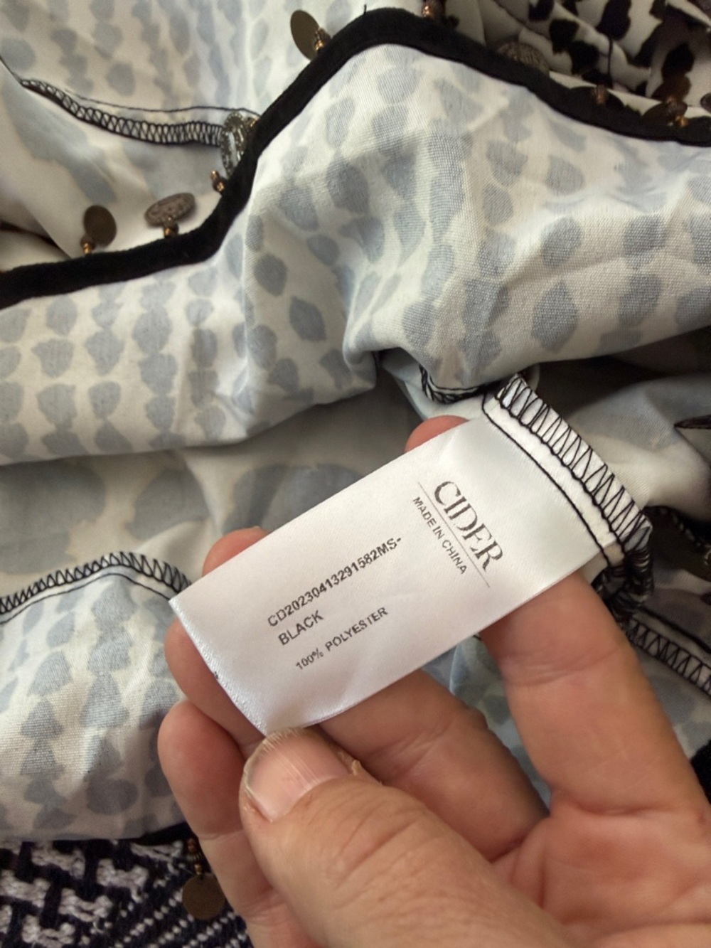 Cider Black & White animal -Print Mini Skirt with Coin Trim-NWT - Picture 6 of 6